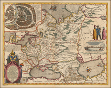 Poland, Russia, Ukraine, Baltic Countries and Russia in Asia Map By Willem Janszoon Blaeu