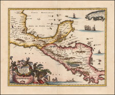 Mexico and Central America Map By John Ogilby