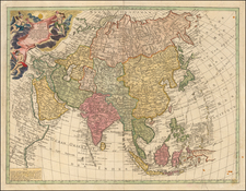 Asia and Asia Map By Jean Baptiste Louis Clouet