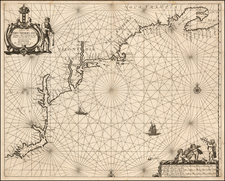 New England and Mid-Atlantic Map By Anthonie (Theunis)   Jacobsz