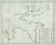 [ A Coruña / Ferrol ]  Carte Hidro-Topographique des Entrees et Ports du Ferol et de la Corogne  Publiee Par M.Degaulle . . . 1786 By Jean André Dezauche