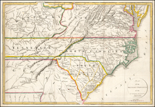 South, Southeast, North Carolina and South Carolina Map By John Russell / Richard Phillips