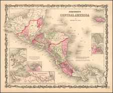 Central America Map By Benjamin P Ward  &  Alvin Jewett Johnson