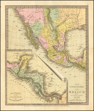 Texas, Southwest and California Map By David Hugh Burr