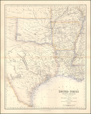 South, Texas and Plains Map By Archibald Fullarton & Co.