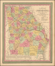 Georgia Map By Thomas, Cowperthwait & Co.