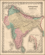 Asia, Asia and India Map By Joseph Hutchins Colton