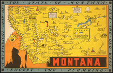 Montana and Pictorial Maps Map By Lindgren Brothers