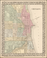 Illinois Map By Samuel Augustus Mitchell Jr.