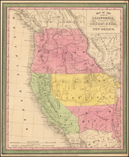 Southwest, Utah, New Mexico, Rocky Mountains, Utah, Oregon, Washington and California Map By Thomas, Cowperthwait & Co.