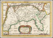 Florida, South and Southeast Map By Nicolas Sanson