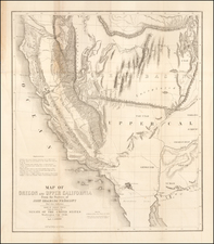 Southwest, Arizona, Utah, Nevada, Utah and California Map By John Charles Fremont / Charles Preuss