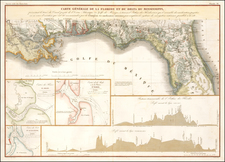 Florida and South Map By Guillaume-Tell Poussin