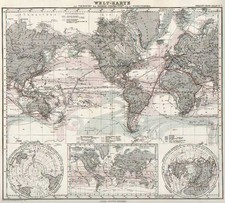 World and World Map By Adolf Stieler