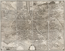 France and Paris and Île-de-France Map By Michel-Étienne Turgot  &  Louis Bretez