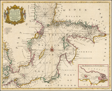 Russia, Baltic Countries and Scandinavia Map By Paul de Rapin de Thoyras / Nicholas Tindal