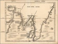 Indian Ocean, China, India, Southeast Asia and Malaysia Map By Martin Waldseemüller