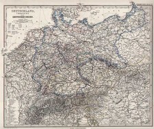 Europe and Germany Map By Adolf Stieler