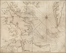 A Draught of Virginia from the Capes to York in York River and to Kuiquotan or Hamton in James River by Mark Tiddeman 