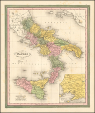 Italy and Southern Italy Map By Samuel Augustus Mitchell