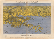 Florida, South, Louisiana, Alabama and Mississippi Map By John Bachmann