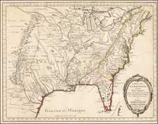 United States, South, Midwest and Plains Map By Jacques Nicolas Bellin