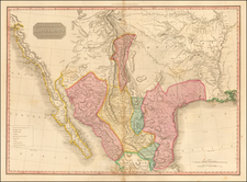 Texas, Plains, Southwest, Rocky Mountains, Mexico, Baja California and California Map By John Pinkerton