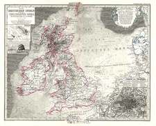 Europe and British Isles Map By Adolf Stieler