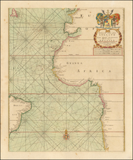 Atlantic Ocean, Brazil, South Africa and West Africa Map By William Mount  &  Thomas Page