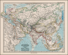 Asia and Asia Map By Adolf Stieler