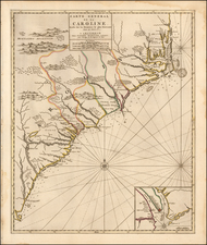 Southeast, North Carolina and South Carolina Map By Pierre Mortier