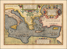 Italy, Turkey, Mediterranean, Turkey & Asia Minor, Balearic Islands and Greece Map By Abraham Ortelius