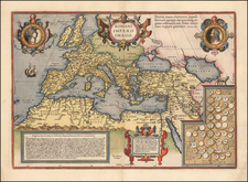 Europe, Italy, Mediterranean and Turkey & Asia Minor Map By Abraham Ortelius