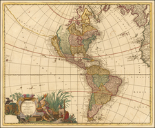 California as an Island and America Map By Gerard & Leonard Valk