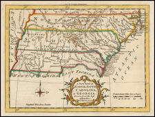 Southeast, Virginia, Georgia, North Carolina and South Carolina Map By London Magazine