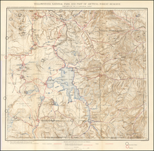 Idaho and Wyoming Map By Julius Bien / United States Bureau of Topographical Engineers