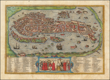 Venice Map By Georg Braun  &  Frans Hogenberg