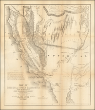 Southwest, Arizona, Utah, Nevada, Utah and California Map By John Charles Fremont / Charles Preuss