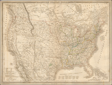 United States and Texas Map By Carl Ferdinand Weiland