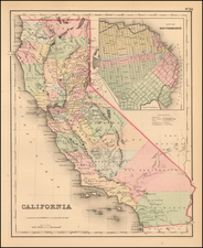 California Map By Joseph Hutchins Colton