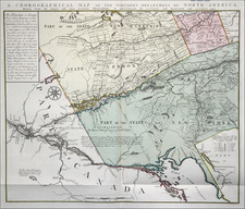 New England, Massachusetts, New Hampshire, Vermont and New York State Map By Bernard Romans