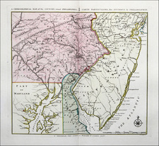 Mid-Atlantic, New Jersey, Pennsylvania and Delaware Map By Bernard Romans