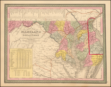 Maryland and Delaware Map By Thomas, Cowperthwait & Co.