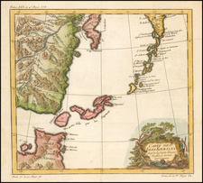 Carte Des Isles Kouriles d'apres la Carte Russe . . . par Laurent By Jacques Nicolas Bellin
