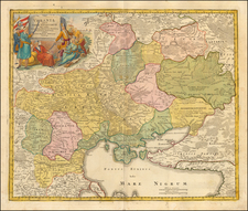 Russia and Ukraine Map By Johann Baptist Homann