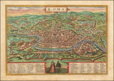 Rome Map By Georg Braun  &  Frans Hogenberg