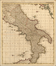 Southern Italy Map By Gerard & Leonard Valk