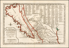 Baja California, California and California as an Island Map By Nicolas de Fer
