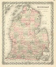 Midwest Map By Joseph Hutchins Colton