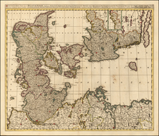 Sweden, Denmark and Germany Map By Gerard & Leonard Valk